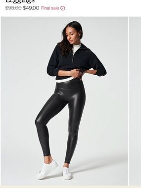 SPANX Black High-Rise Faux-Leather Leggings